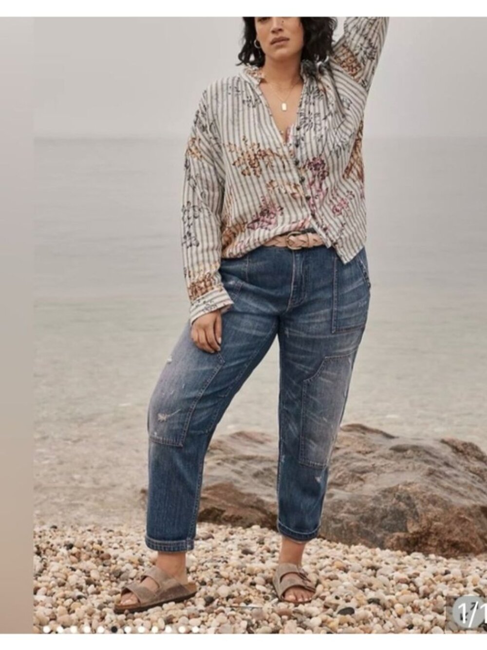 Pilcro Anthropologie The Wanderer Relaxed Jeans Utility 30 Distressed Workwear
